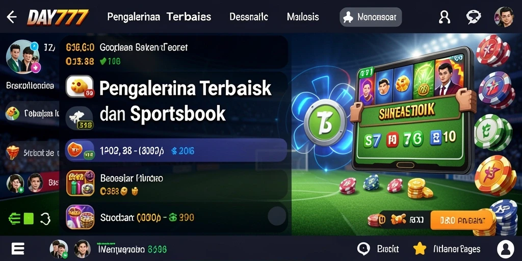 Screenshot utama DAY777 menampilkan fitur taruhan olahraga yang interaktif.