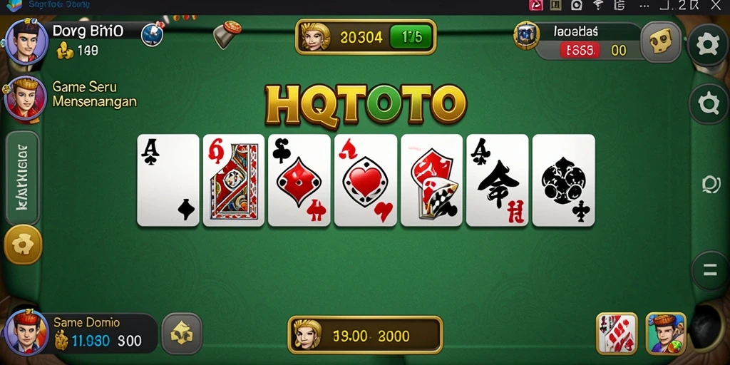 Tampilan gameplay HQTOTO saat bermain Domino sangat menarik dan interaktif.