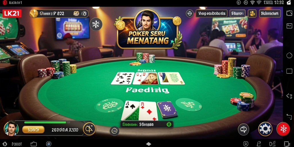 Tampilan gameplay Poker yang seru dan mendebarkan dari LK21.