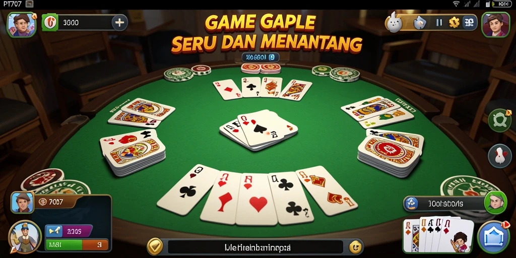 Tampilan gameplay Gaple yang menarik dan seru di PT707.