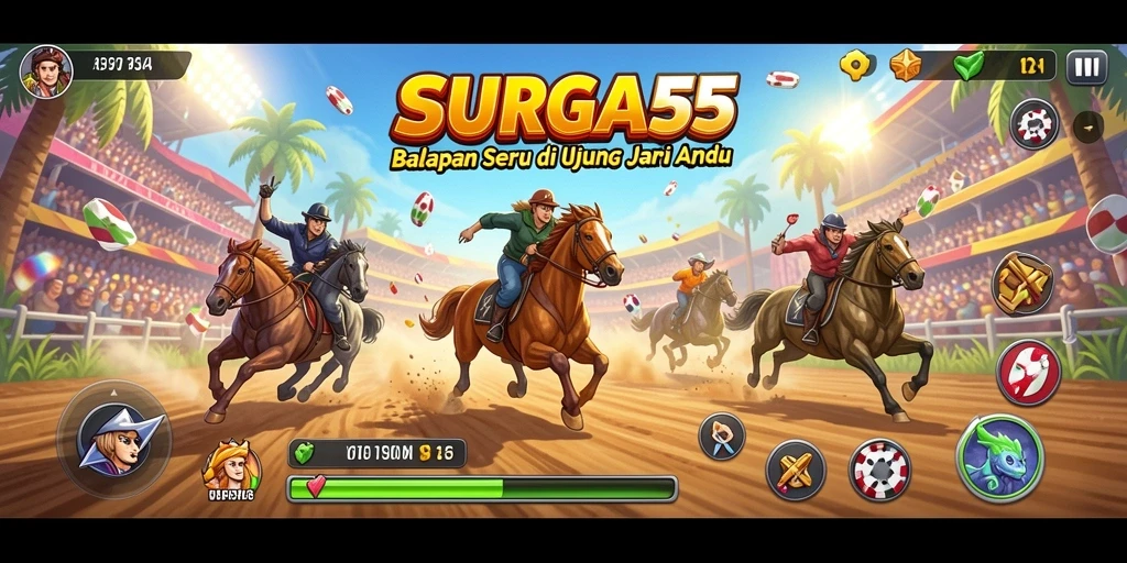 Menampilkan gameplay balapan seru di SURGA55.